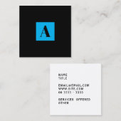 Elegante Monogram Blue Visitenkarte (Vorne/Hinten)