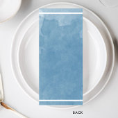Elegante Monogram Blue Watercolor, Wedding Menükarte