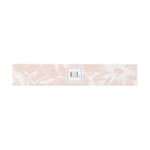 Elegante Monogram Blush Floral Wedding Einladungsbanderole (Flach)