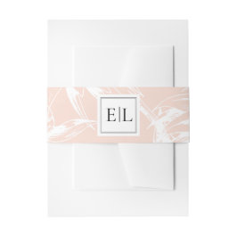 Elegante Monogram Blush Floral Wedding Einladungsbanderole