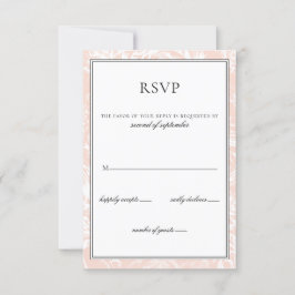 Elegante Monogram Blush Floral Wedding rsvp