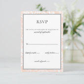 Elegante Monogram Blush Floral Wedding rsvp Karte (Stehend Vorderseite)