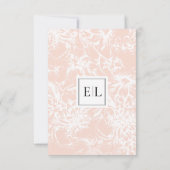 Elegante Monogram Blush Floral Wedding rsvp Karte (Rückseite)