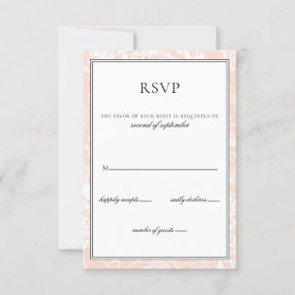 Elegante Monogram Blush Floral Wedding rsvp Karte