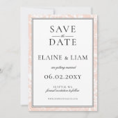 Elegante Monogram Blush Floral Wedding Save The Date (Vorderseite)