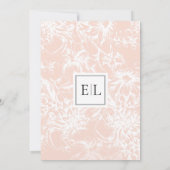 Elegante Monogram Blush Floral Wedding Save The Date (Rückseite)