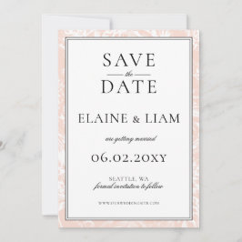 Elegante Monogram Blush Floral Wedding Save The Date