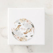 Elegante Monogram Boho Aquarellfarben Blume & Vöge Geschenkanhänger (Beispiel)