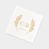 Elegante Monogram Braut und maßgeschneidert Servietten Mit Folie (Links)