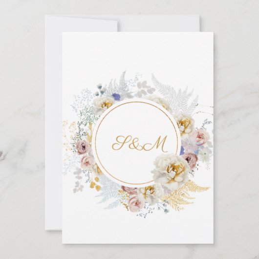 Elegante Monogram Bride Groom Name Wedding Save The Date (Rückseite)