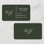 Elegante Monogram Business Card Visitenkarte (Vorne/Hinten)