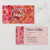 Elegante Monogram Business Card Visitenkarte (Vorne/Hinten)