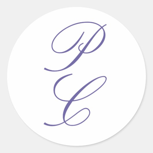 Elegante Monogram Calligrafy Wedding Runder Aufkleber (Vorderseite)