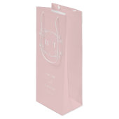 Elegante Monogram Calligraphy Pink Gift-Tasche Hoc Geschenktüte Für Weinflaschen (Vorderseite Schrägansicht)