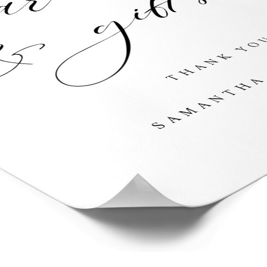 Elegante Monogram Cards und Geschenke Wedding Sign Poster (Ecke)