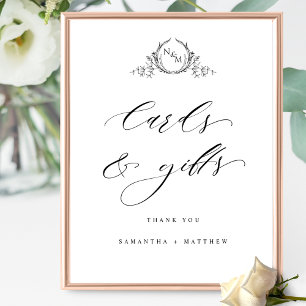 Elegante Monogram Cards und Geschenke Wedding Sign Poster