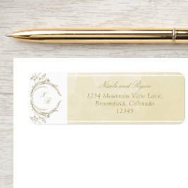 Elegante Monogram Champagne Watercolor Wedding