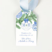 Elegante Monogram Christmas Gastgeschenk Hochzeit Geschenkanhänger