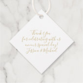 Elegante Monogram Classic Floral Wedding Vielen Da Geschenkanhänger (Rückseite)