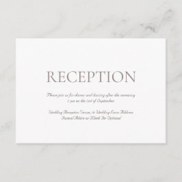 Elegante Monogram Classic Hochzeitsempfehlung Begleitkarte