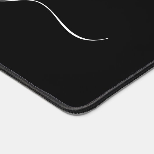 Elegante Monogram Classic Minimal Schwarz/Weiß Schreibtischunterlage (Ecke)