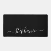 Elegante Monogram Classic Minimal Schwarz/Weiß Schreibtischunterlage (Vorderseite)