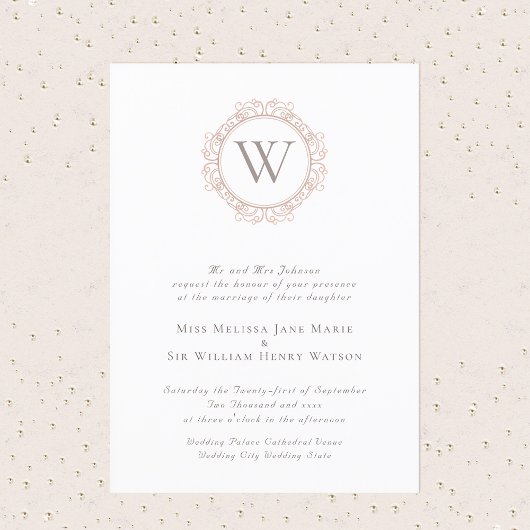 Elegante Monogram Classic Wedding Einladung