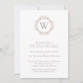 Elegante Monogram Classic Wedding Einladung (Vorderseite)