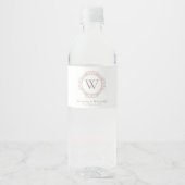 Elegante Monogram Classic Wedding Wasserflaschenetikett (Vorderseite)