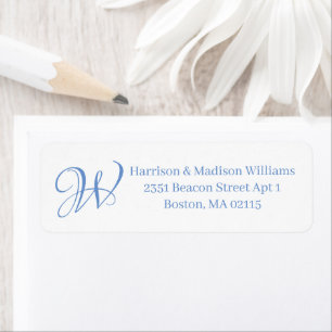 Elegante Monogram Cornflower Blue benutzerdefinier