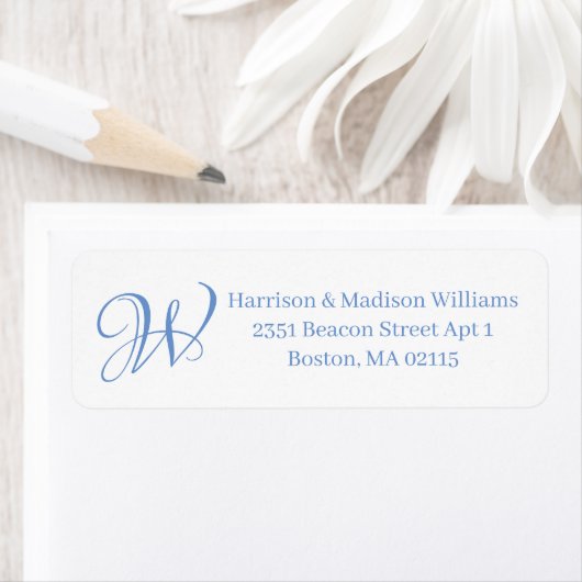 Elegante Monogram Cornflower Blue benutzerdefinier (Insitu)