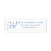 Elegante Monogram Cornflower Blue benutzerdefinier (Vorne)