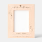 Elegante Monogram Couple Names Botanical Floral Geätzte Rahmen (Vorderseite)