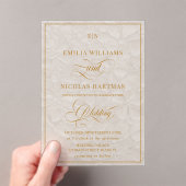 Elegante Monogram Cream Floral Wedding Acryleinladungen (Insitu (Handheld))