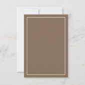 Elegante Monogram Cream Taupe Wedding RSVP Card Karte (Rückseite)