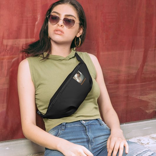 Elegante Monogram Custom Foto Name Waist Crossbody Bauchtasche