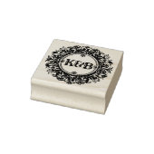 Elegante Monogram Custom Round Wedding Rubber Brie Gummistempel (Stempel)
