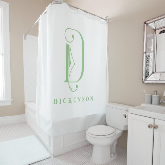 Elegante Monogram D Custom Duschvorhang (Beispiel)