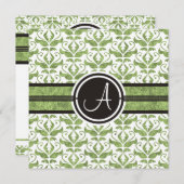 Elegante Monogram Damask Ankündigung Datum freihal (Vorne/Hinten)