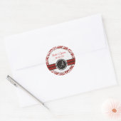 Elegante Monogram Damask Save the Date Stickers (Umschlag)