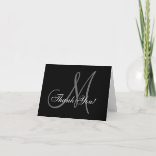 Elegante Monogram Dankeschön Card Dankeskarte