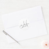 Elegante Monogram Dankeschön Gastgeschenk Hochzeit Runder Aufkleber (Umschlag)