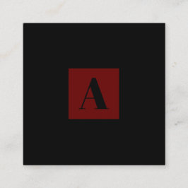 Elegante Monogram Dark Red Visitenkarte