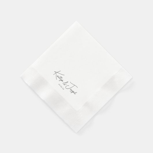 Elegante Monogram Date Moderne Typografie Hochzeit Serviette (Ecke)