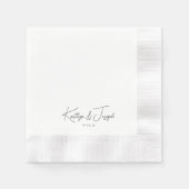 Elegante Monogram Date Moderne Typografie Hochzeit Serviette (Vorderseite)