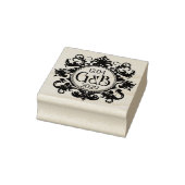 Elegante Monogram & Date Wedding Rubber Briefmarke Gummistempel (Stempel)