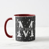 Elegante Monogram Decorative Weihnachtsfeiertage Tasse (Links)