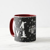 Elegante Monogram Decorative Weihnachtsfeiertage Tasse (Vorderseite Links)