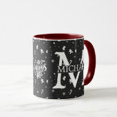 Elegante Monogram Decorative Weihnachtsfeiertage Tasse (VorderseiteRechts)
