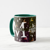 Elegante Monogram Decorative Weihnachtsfeiertage Tasse (Vorderseite Links)